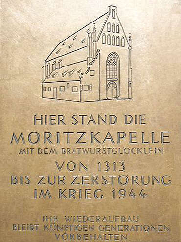 Sebalder Platz / Glckleinsgasse: Tafel zur Erinnerung an das Bratwurstglcklein (Juni 2011)