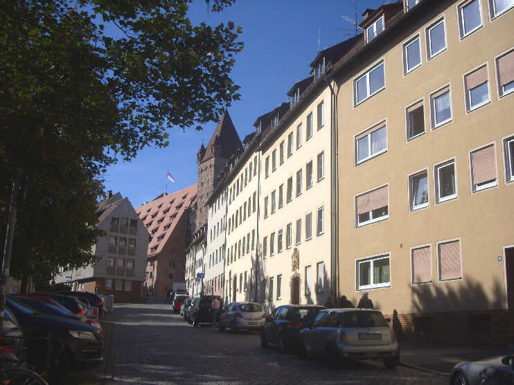Blick vom Paniersplatz in die Obere Sldnersgasse und die Reichsstdtischen Bauten (Oktober 2013)